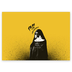 Поздравительная открытка с принтом Pray for the Wicked в Новосибирске, 100% бумага | плотность бумаги 280 г/м2, матовая, на обратной стороне линовка и место для марки
 | Тематика изображения на принте: brendon urie | patd | spencer smith | tyan ross