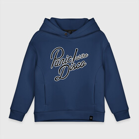 Детское худи Oversize хлопок с принтом Panic at the disco logo в Новосибирске, френч-терри — 70% хлопок, 30% полиэстер. Мягкий теплый начес внутри —100% хлопок | боковые карманы, эластичные манжеты и нижняя кромка, капюшон на магнитной кнопке | brendon urie | patd | spencer smith | tyan ross