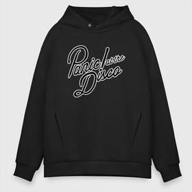 Мужское худи Oversize хлопок с принтом Panic at the disco logo в Новосибирске, френч-терри — 70% хлопок, 30% полиэстер. Мягкий теплый начес внутри —100% хлопок | боковые карманы, эластичные манжеты и нижняя кромка, капюшон на магнитной кнопке | brendon urie | patd | spencer smith | tyan ross