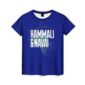 Женская футболка 3D с принтом HammAli Navai blue в Новосибирске, 100% полиэфир ( синтетическое хлопкоподобное полотно) | прямой крой, круглый вырез горловины, длина до линии бедер | Тематика изображения на принте: 