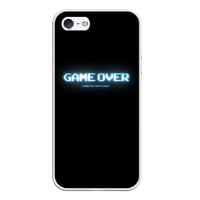 Чехол для iPhone 5/5S матовый с принтом Game Over в Новосибирске, Силикон | Область печати: задняя сторона чехла, без боковых панелей | 