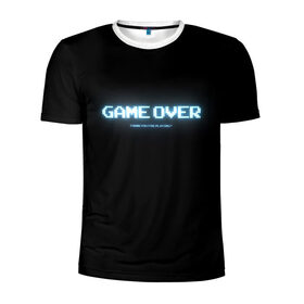 Мужская футболка 3D спортивная с принтом Game Over в Новосибирске, 100% полиэстер с улучшенными характеристиками | приталенный силуэт, круглая горловина, широкие плечи, сужается к линии бедра | 