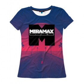 Женская футболка 3D с принтом Miramax Films в Новосибирске, 100% полиэфир ( синтетическое хлопкоподобное полотно) | прямой крой, круглый вырез горловины, длина до линии бедер | 