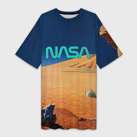 Платье-футболка 3D с принтом NASA on Mars в Новосибирске,  |  | Тематика изображения на принте: 