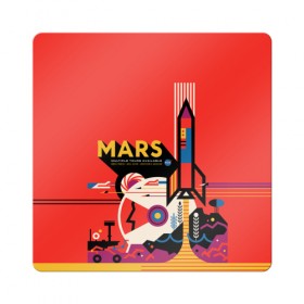 Магнит виниловый Квадрат с принтом Mars NASA в Новосибирске, полимерный материал с магнитным слоем | размер 9*9 см, закругленные углы | Тематика изображения на принте: 