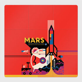 Магнитный плакат 3Х3 с принтом Mars NASA в Новосибирске, Полимерный материал с магнитным слоем | 9 деталей размером 9*9 см | Тематика изображения на принте: 