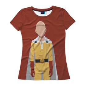 Женская футболка 3D с принтом One Punch Man в Новосибирске, 100% полиэфир ( синтетическое хлопкоподобное полотно) | прямой крой, круглый вырез горловины, длина до линии бедер | ванпачмен