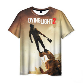 Мужская футболка 3D с принтом Dying Light 2 в Новосибирске, 100% полиэфир | прямой крой, круглый вырез горловины, длина до линии бедер | action | city | dying light | game | postapocalypse | sky | zombie | город | игра | персонаж | постапокалипсис
