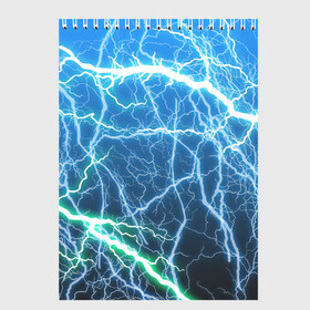 Скетчбук с принтом РАЗРЯДЫ МОЛНИЙ в Новосибирске, 100% бумага
 | 48 листов, плотность листов — 100 г/м2, плотность картонной обложки — 250 г/м2. Листы скреплены сверху удобной пружинной спиралью | blue | epic | green | lightning | rain | storm | stripes | texture | thunder | гроза | гром | дождь | зеленый | линии | молнии | молния | пафосные | полосы | разряды | синий | текстура | шторм | эпичные | яркие