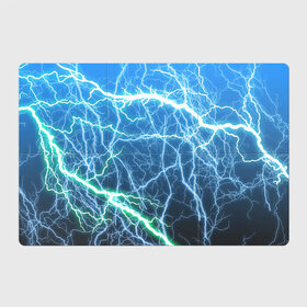 Магнитный плакат 3Х2 с принтом РАЗРЯДЫ МОЛНИЙ в Новосибирске, Полимерный материал с магнитным слоем | 6 деталей размером 9*9 см | blue | epic | green | lightning | rain | storm | stripes | texture | thunder | гроза | гром | дождь | зеленый | линии | молнии | молния | пафосные | полосы | разряды | синий | текстура | шторм | эпичные | яркие