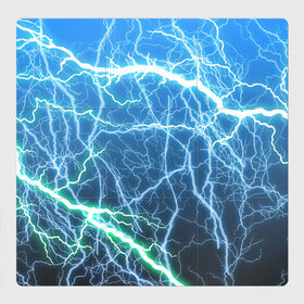 Магнитный плакат 3Х3 с принтом РАЗРЯДЫ МОЛНИЙ в Новосибирске, Полимерный материал с магнитным слоем | 9 деталей размером 9*9 см | Тематика изображения на принте: blue | epic | green | lightning | rain | storm | stripes | texture | thunder | гроза | гром | дождь | зеленый | линии | молнии | молния | пафосные | полосы | разряды | синий | текстура | шторм | эпичные | яркие
