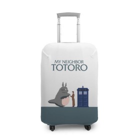 Чехол для чемодана 3D с принтом Мой сосед Тоторо в Новосибирске, 86% полиэфир, 14% спандекс | двустороннее нанесение принта, прорези для ручек и колес | Тематика изображения на принте: 10 доктор | doctor who | my neighbor totoro | tardis | totoro | десятый доктор | доктор кто | тардис | тоторо