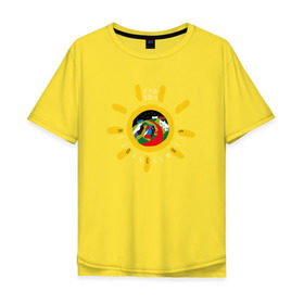 Мужская футболка хлопок Oversize с принтом Недокасаемость солнце в Новосибирске, 100% хлопок | свободный крой, круглый ворот, “спинка” длиннее передней части | анастасия иванова | гречка | люби меня люби | недокасаемость | подростки