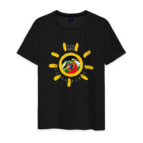 Мужская футболка хлопок с принтом Недокасаемость солнце в Новосибирске, 100% хлопок | прямой крой, круглый вырез горловины, длина до линии бедер, слегка спущенное плечо. | анастасия иванова | гречка | люби меня люби | недокасаемость | подростки
