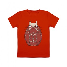 Детская футболка хлопок с принтом Attack on Totoro в Новосибирске, 100% хлопок | круглый вырез горловины, полуприлегающий силуэт, длина до линии бедер | anime | attack on titan | totoro | аниме | атака титанов | тоторо