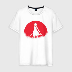 Мужская футболка хлопок с принтом Red Moon Surveyor в Новосибирске, 100% хлопок | прямой крой, круглый вырез горловины, длина до линии бедер, слегка спущенное плечо. | anime | attack on titan | аниме | атака титанов