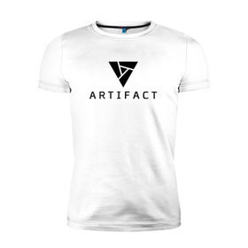 Мужская футболка премиум с принтом ARTIFACT DOTA 2 CARD GAME LOGO в Новосибирске, 92% хлопок, 8% лайкра | приталенный силуэт, круглый вырез ворота, длина до линии бедра, короткий рукав | 