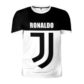 Мужская футболка 3D спортивная с принтом Ronaldo Juventus в Новосибирске, 100% полиэстер с улучшенными характеристиками | приталенный силуэт, круглая горловина, широкие плечи, сужается к линии бедра | cr7 | cristiano ronaldo | football | juventus | криштиану роналду | роналдо | роналду | ювентус