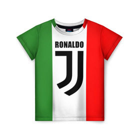 Детская футболка 3D с принтом Ronaldo Juventus Italy в Новосибирске, 100% гипоаллергенный полиэфир | прямой крой, круглый вырез горловины, длина до линии бедер, чуть спущенное плечо, ткань немного тянется | Тематика изображения на принте: cr7 | cristiano ronaldo | football | juventus | криштиану роналду | роналдо | роналду | футбол | ювентус
