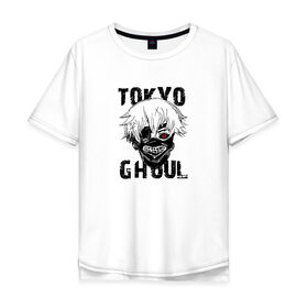Мужская футболка хлопок Oversize с принтом Токийский гуль в Новосибирске, 100% хлопок | свободный крой, круглый ворот, “спинка” длиннее передней части | anime | tokyo ghoul | гули | канеки кен | токийский гуль