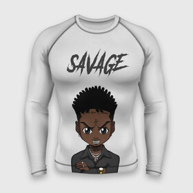 Мужской рашгард 3D с принтом 21 Savage в Новосибирске,  |  | 21 savage | 21 дикарь