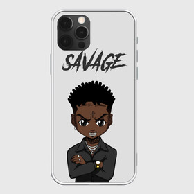 Чехол для iPhone 12 Pro с принтом 21 Savage в Новосибирске, силикон | область печати: задняя сторона чехла, без боковых панелей | 21 savage | 21 дикарь