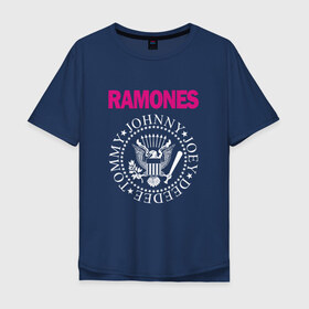 Мужская футболка хлопок Oversize с принтом ramones в Новосибирске, 100% хлопок | свободный крой, круглый ворот, “спинка” длиннее передней части | misfits | punk | ramones | панк | рок