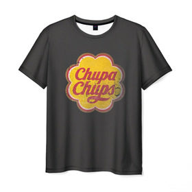 Мужская футболка 3D с принтом Chupa-Chups retro в Новосибирске, 100% полиэфир | прямой крой, круглый вырез горловины, длина до линии бедер | Тематика изображения на принте: chupa | chupa chups