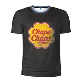 Мужская футболка 3D спортивная с принтом Chupa-Chups retro в Новосибирске, 100% полиэстер с улучшенными характеристиками | приталенный силуэт, круглая горловина, широкие плечи, сужается к линии бедра | Тематика изображения на принте: chupa | chupa chups