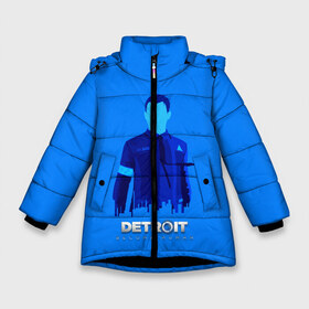 Зимняя куртка для девочек 3D с принтом Detroitbecome human в Новосибирске, ткань верха — 100% полиэстер; подклад — 100% полиэстер, утеплитель — 100% полиэстер. | длина ниже бедра, удлиненная спинка, воротник стойка и отстегивающийся капюшон. Есть боковые карманы с листочкой на кнопках, утяжки по низу изделия и внутренний карман на молнии. 

Предусмотрены светоотражающий принт на спинке, радужный светоотражающий элемент на пуллере молнии и на резинке для утяжки. | Тематика изображения на принте: connor | cyberlife | detroit become human | deviant | kara | markus | ps4 | rk800 |  detroit: become human | детроит | детроит: стать человеком | игры | кара | коннор | конор | кэра | маркус | пиратs | эксклюзив