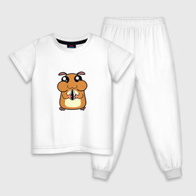 Детская пижама хлопок с принтом Хомячок в Новосибирске, 100% хлопок |  брюки и футболка прямого кроя, без карманов, на брюках мягкая резинка на поясе и по низу штанин
 | арт | животные | милые | хомяк | хомячок | щекастик