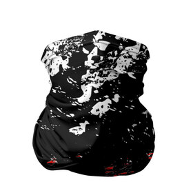 Бандана-труба 3D с принтом БРЫЗГИ КРАСОК в Новосибирске, 100% полиэстер, ткань с особыми свойствами — Activecool | плотность 150‒180 г/м2; хорошо тянется, но сохраняет форму | black.white | dirty | paints | red | texture | белый | брызги | грязный | краски | красный | текстура | черный