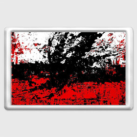 Магнит 45*70 с принтом БРЫЗГИ КРАСОК в Новосибирске, Пластик | Размер: 78*52 мм; Размер печати: 70*45 | Тематика изображения на принте: black.white | dirty | paints | red | texture | белый | брызги | грязный | краски | красный | текстура | черный