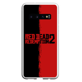 Чехол для Samsung Galaxy S10 с принтом RED DEAD REDEMPTION 2 в Новосибирске, Силикон | Область печати: задняя сторона чехла, без боковых панелей | Тематика изображения на принте: rdr | rdr2 | red dead redemption 2 | rockstar | дикий запад | ковбои