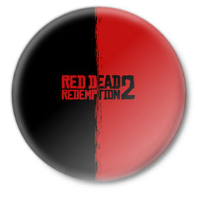 Значок с принтом RED DEAD REDEMPTION 2 в Новосибирске,  металл | круглая форма, металлическая застежка в виде булавки | Тематика изображения на принте: rdr | rdr2 | red dead redemption 2 | rockstar | дикий запад | ковбои