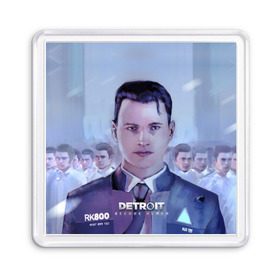 Магнит 55*55 с принтом Detroit become human в Новосибирске, Пластик | Размер: 65*65 мм; Размер печати: 55*55 мм | connor | cyberlife | detroit become human | deviant | kara | markus | ps4 | rk800 |  detroit: become human | детроит | детроит: стать человеком | игры | кара | коннор | конор | кэра | маркус | пиратs | эксклюзив