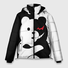 Мужская зимняя куртка 3D с принтом MONOKUMA в Новосибирске, верх — 100% полиэстер; подкладка — 100% полиэстер; утеплитель — 100% полиэстер | длина ниже бедра, свободный силуэт Оверсайз. Есть воротник-стойка, отстегивающийся капюшон и ветрозащитная планка. 

Боковые карманы с листочкой на кнопках и внутренний карман на молнии. | anime | bear | black  white | minomi | monokuma | pink | rabbit | school | аниме | главарь | миноми | монокума | черно белый | школа