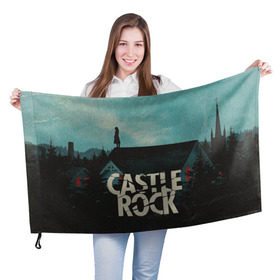 Флаг 3D с принтом Castle Rock в Новосибирске, 100% полиэстер | плотность ткани — 95 г/м2, размер — 67 х 109 см. Принт наносится с одной стороны | castle rock | hulu | билл скарсгард | дж.дж. абрамс | касл рок | кубик в кубе | стивен кинг | шоушенк
