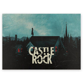 Поздравительная открытка с принтом Castle Rock в Новосибирске, 100% бумага | плотность бумаги 280 г/м2, матовая, на обратной стороне линовка и место для марки
 | castle rock | hulu | билл скарсгард | дж.дж. абрамс | касл рок | кубик в кубе | стивен кинг | шоушенк