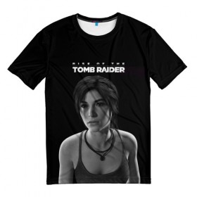 Мужская футболка 3D с принтом Rise if The Tomb Raider в Новосибирске, 100% полиэфир | прямой крой, круглый вырез горловины, длина до линии бедер | Тематика изображения на принте: adventure | lara croft | tomb rider | археолог | гробниц | крофт | лара | приключения | расхитительница