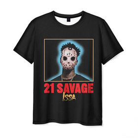 Мужская футболка 3D с принтом 21 Savage в Новосибирске, 100% полиэфир | прямой крой, круглый вырез горловины, длина до линии бедер | 21 savage | boomin | issa | metro | mode | numb | rap | trap | бешеный | сэведж | твени ван севедж | твенти