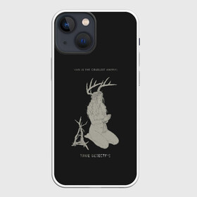 Чехол для iPhone 13 mini с принтом TRUE DETECTIVE в Новосибирске,  |  | hbo | matthew mcconaughey | true detective | tv show | woody harrelson | арт | марти харт | минимализм | настоящий детектив | раст коул | сериал