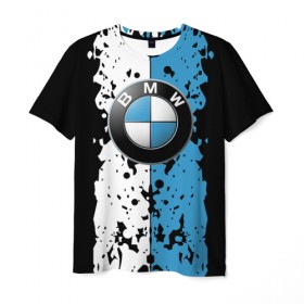 Мужская футболка 3D с принтом BMW sign в Новосибирске, 100% полиэфир | прямой крой, круглый вырез горловины, длина до линии бедер | auto | bmw | logo | автомобиль | бмв | логотип | машина | эмблема
