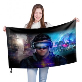 Флаг 3D с принтом Ready Player One (PRO) [2] в Новосибирске, 100% полиэстер | плотность ткани — 95 г/м2, размер — 67 х 109 см. Принт наносится с одной стороны | game | games | one | player | player one | ready player one | retro | robot | игрок | игры | первому игроку приготовиться | ретро | робот | фильм