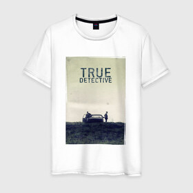 Мужская футболка хлопок с принтом True Detective в Новосибирске, 100% хлопок | прямой крой, круглый вырез горловины, длина до линии бедер, слегка спущенное плечо. | true detective | вуди харрельсон | детектив | криминал | мистика | настоящий детектив | сериал