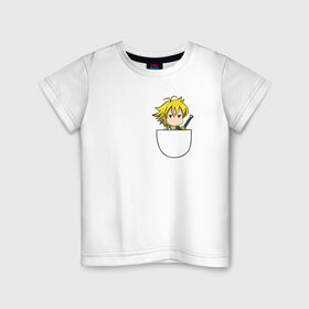 Детская футболка хлопок с принтом Meliodas в Новосибирске, 100% хлопок | круглый вырез горловины, полуприлегающий силуэт, длина до линии бедер | anime | manga | meliodas | nanatsu no taizai | the seven deadly sins | манга