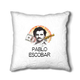 Подушка 3D с принтом Pablo Escobar в Новосибирске, наволочка – 100% полиэстер, наполнитель – холлофайбер (легкий наполнитель, не вызывает аллергию). | состоит из подушки и наволочки. Наволочка на молнии, легко снимается для стирки | escobar | loving pablo | эскобар