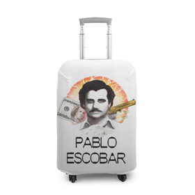 Чехол для чемодана 3D с принтом Pablo Escobar в Новосибирске, 86% полиэфир, 14% спандекс | двустороннее нанесение принта, прорези для ручек и колес | escobar | loving pablo | эскобар