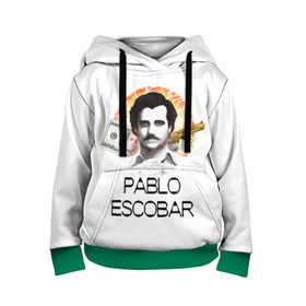 Детская толстовка 3D с принтом Pablo Escobar в Новосибирске, 100% полиэстер | двухслойный капюшон со шнурком для регулировки, мягкие манжеты на рукавах и по низу толстовки, спереди карман-кенгуру с мягким внутренним слоем | Тематика изображения на принте: escobar | loving pablo | эскобар