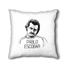 Подушка 3D с принтом Pablo Escobar в Новосибирске, наволочка – 100% полиэстер, наполнитель – холлофайбер (легкий наполнитель, не вызывает аллергию). | состоит из подушки и наволочки. Наволочка на молнии, легко снимается для стирки | escobar | loving pablo | эскобар